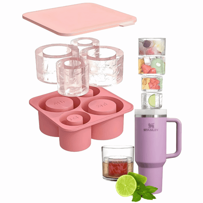 Silicone Ice Mold – 4 Cavity with Lid, Stanley Quencher Compatible