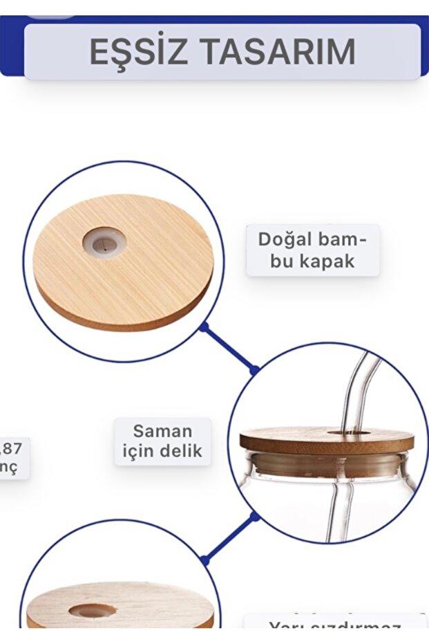 Cam Pipetli Siboplu Ahşap Kapaklı Bardak Kahve Süt Meyve Suyu İçin Fırçalı