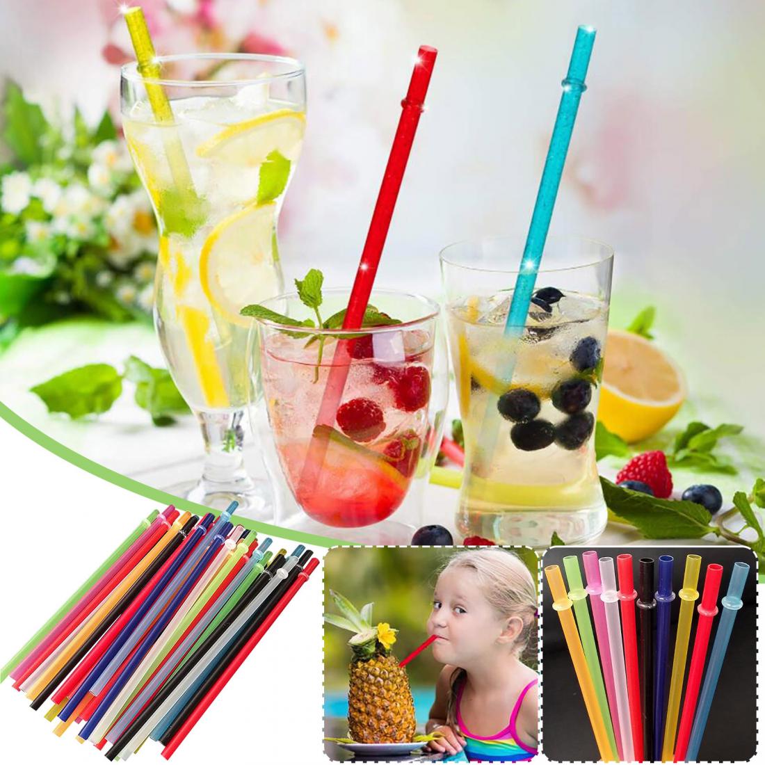 Simli Halkalı Tritan Pipet Seti + Temizleme Fırçası - 40oz Uyumlu