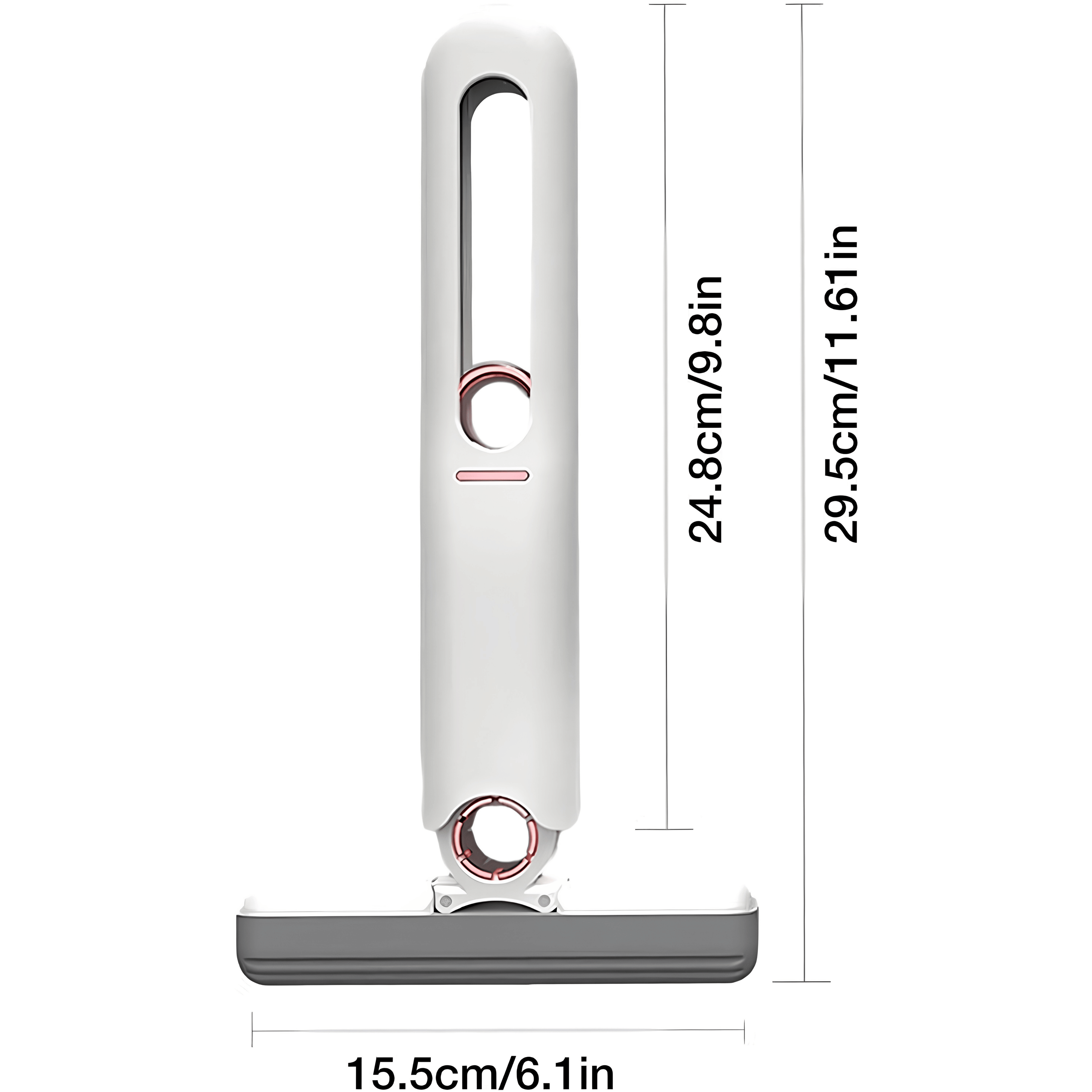 White mini mop dimensions 29.5 and 15.5 cm
