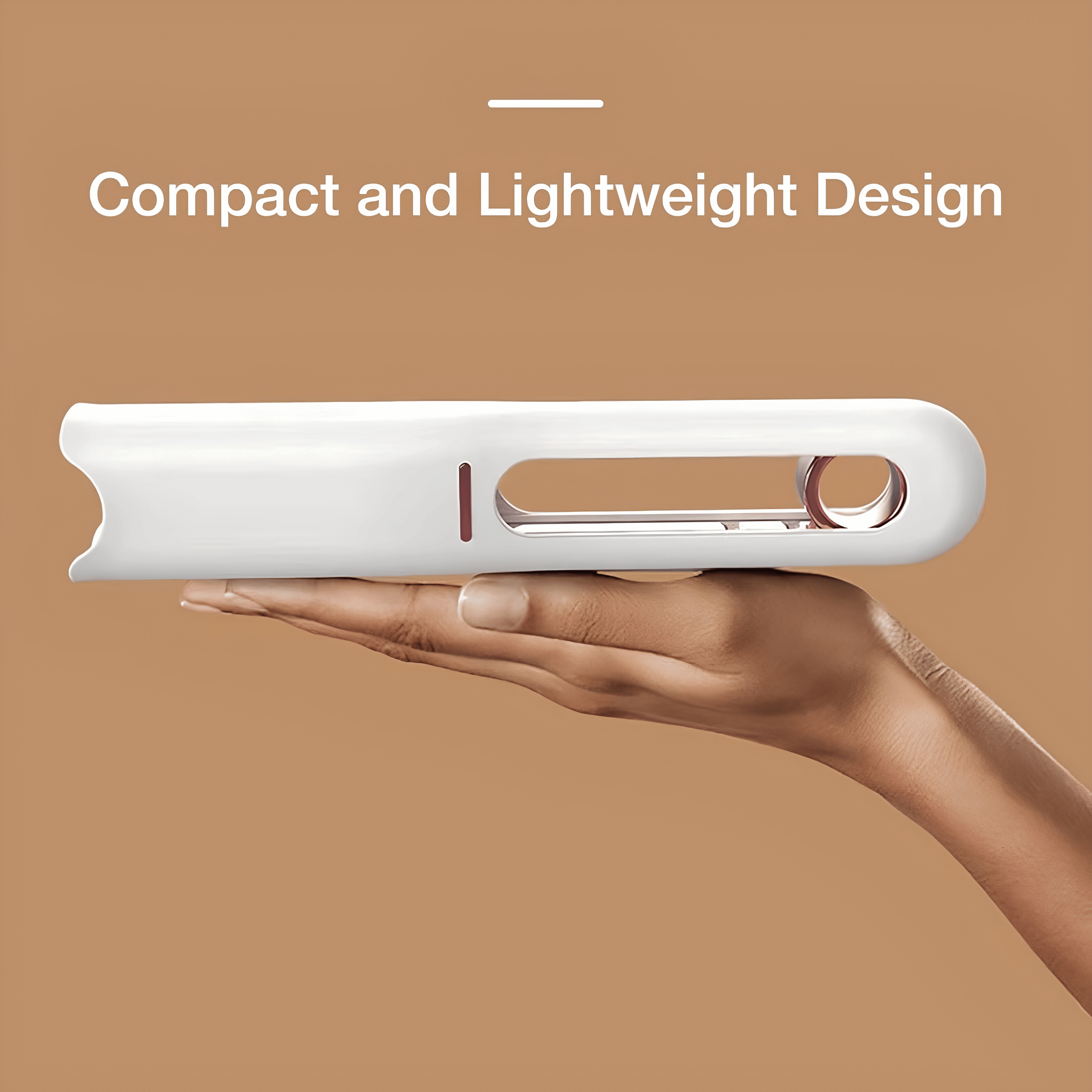 Compact lightweight white mini mop held on a hand