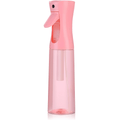 Translucent pink continuous mist spray bottle