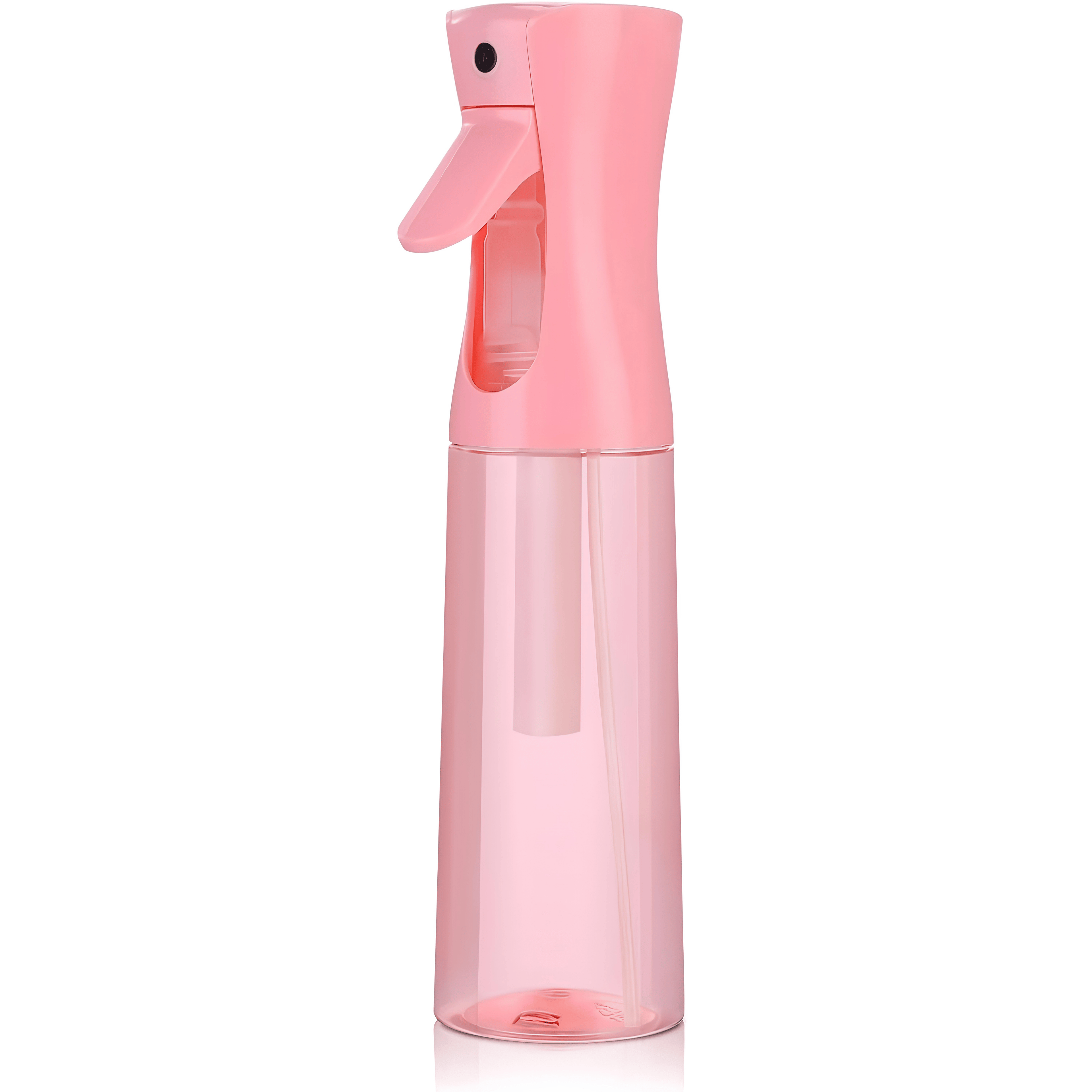 Translucent pink continuous mist spray bottle