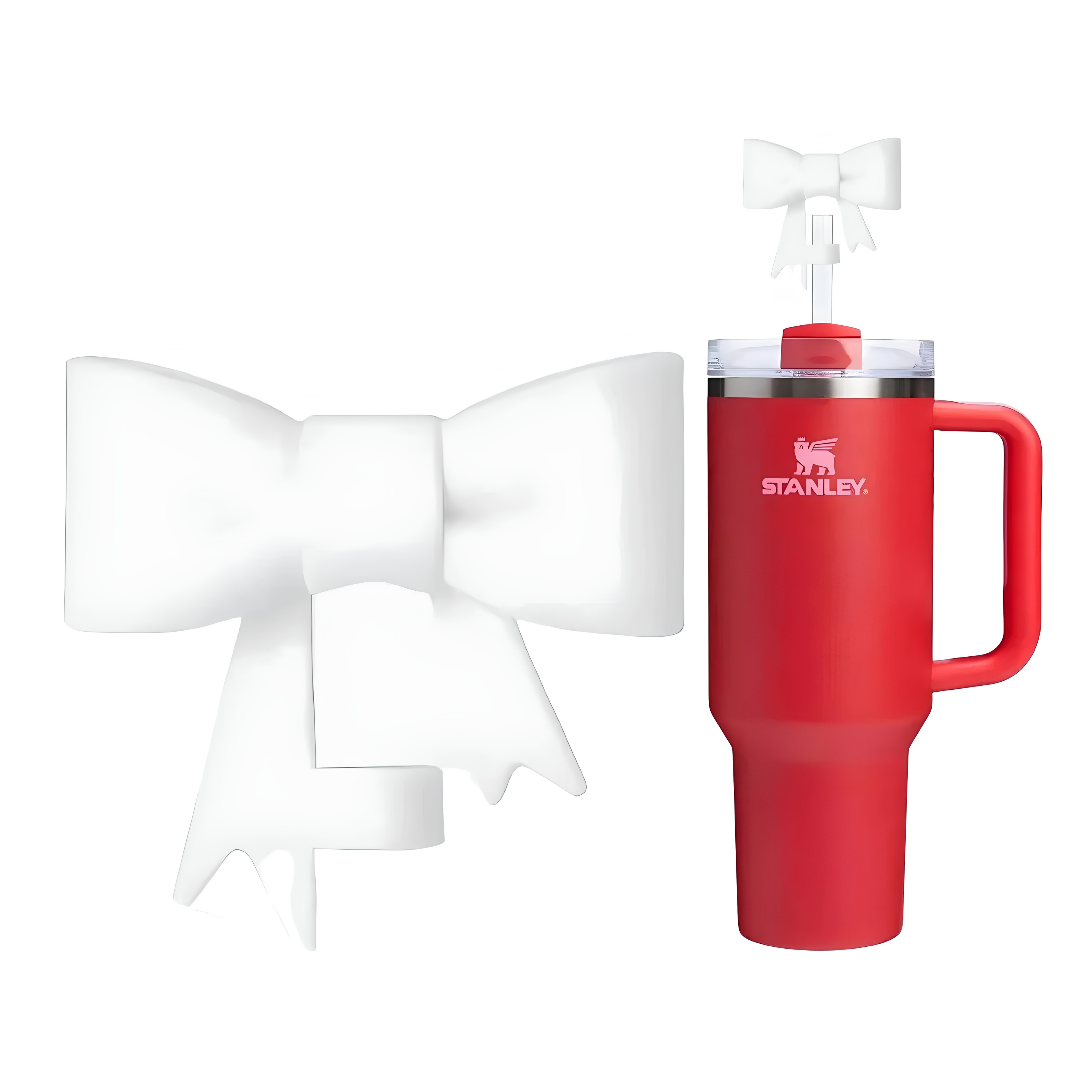 Silikon Pipet Toz Kapağı – Fiyonklu 10mm, Stanley Quencher Uyumlu (Beyaz)