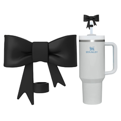Silikon Pipet Toz Kapağı – Fiyonklu 10mm, Stanley Quencher Uyumlu (Siyah)