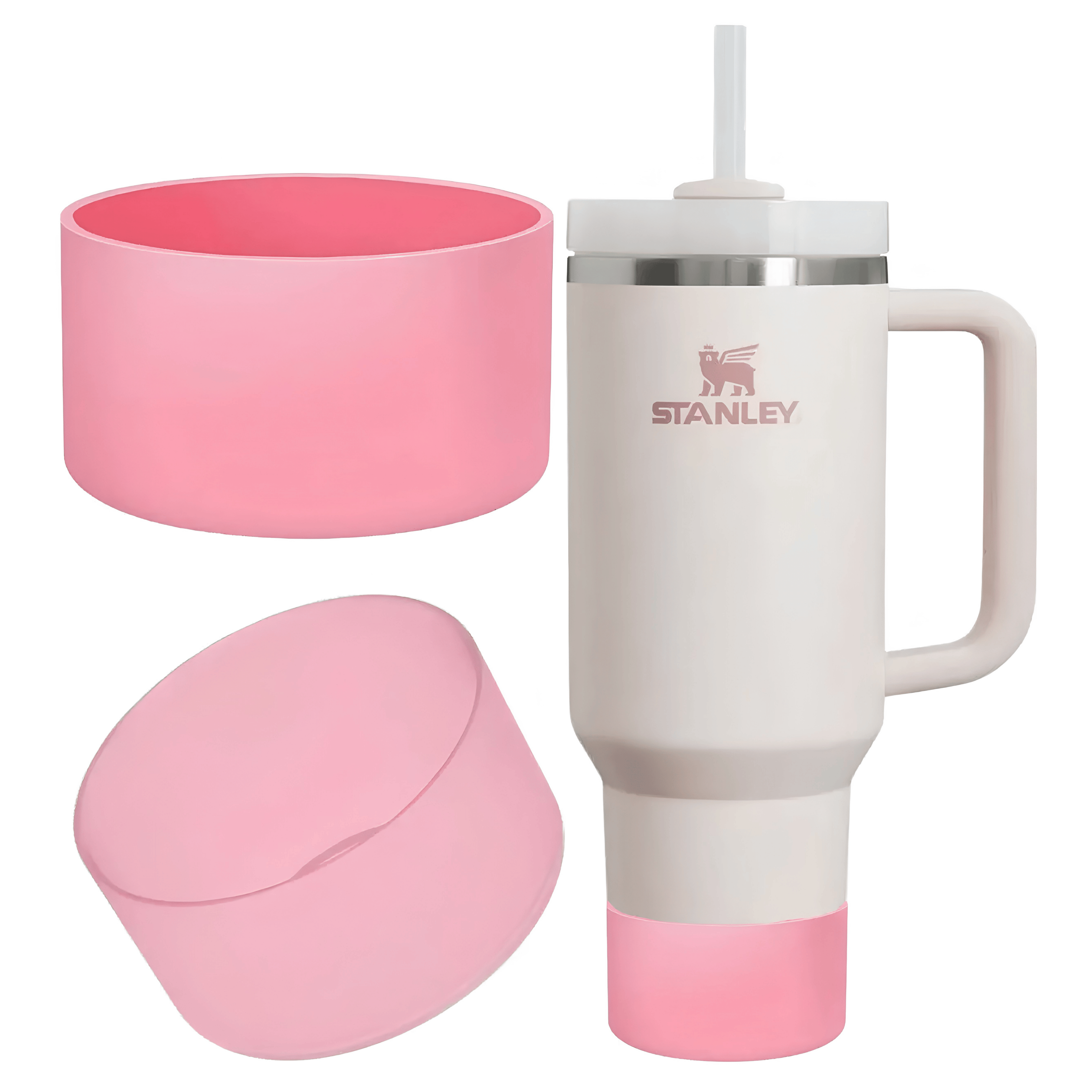 Silikon Taban Koruyucu Pembe – Kaymaz Sessiz, Stanley Quencher 20/30/40oz Uyumlu